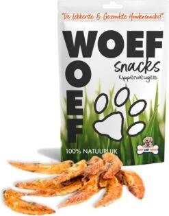 Woef Woef Snacks Hondensnacks Kippenvleugels Verwensnacks Hondensnoepjes – Gedroogd Vlees – Kip – Alle Honden En Alle Leeftijden Vanaf 3 Maanden – Geen Toevoegingen – 2.00 Kg – Elke Levensfase