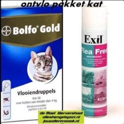 Anti Vlooien Pakket Voor De Kat Tot 4 Kg – Omgevingsspray + 2 Pipetten Bolfo Gold Kat 40