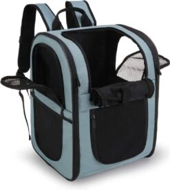 Apollo Walker Pet Rugzak Voor Kleine Honden Katten Konijnen, Zachte Zijdige Mesh Pup Pack Voor Outdoor Reizen, Verwijderbare Fleece Mat, Met Ingebouwde Kraag Gesp 30cm X 24cm X 41cm (BLUE)