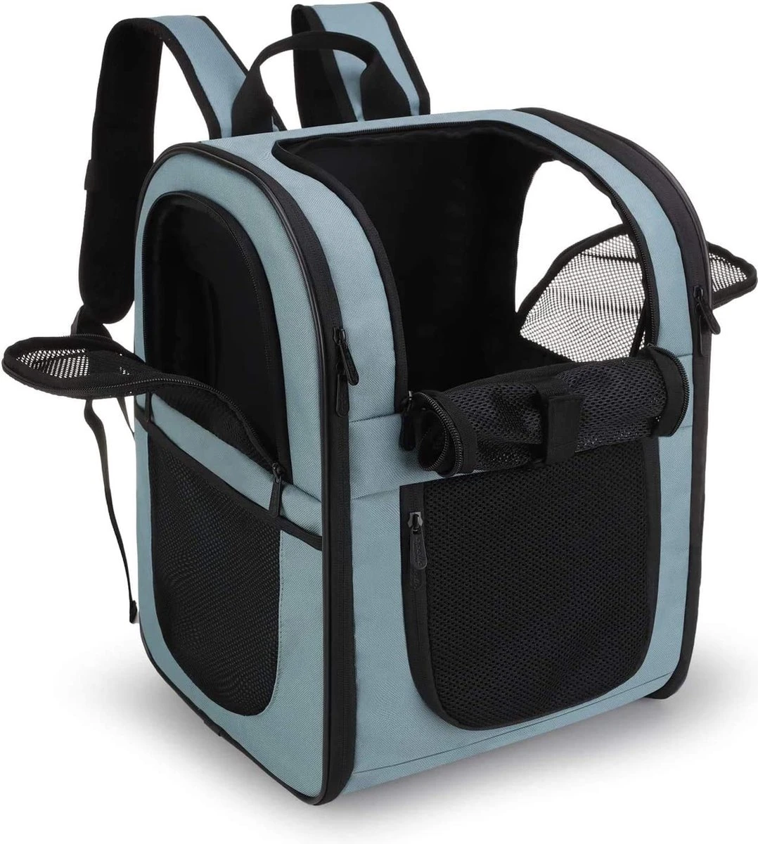 Apollo Walker Pet Rugzak Voor Kleine Honden Katten Konijnen, Zachte Zijdige Mesh Pup Pack Voor Outdoor Reizen, Verwijderbare Fleece Mat, Met Ingebouwde Kraag Gesp 30cm X 24cm X 41cm (BLUE)