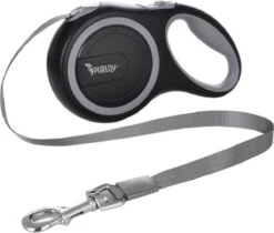 Hondenriem Flexibel 5m Zwart Met Zaklamp – Max.15kg – Flex Riem – Rollijn – Hondenlijn