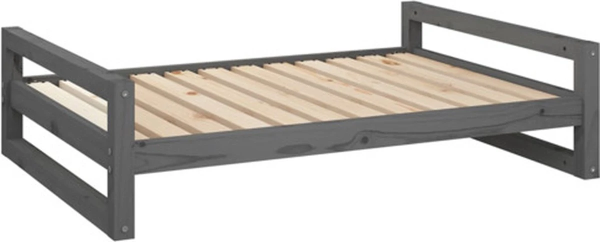 VidaXL Hondenmand 105.5×75.5×28 Cm Massief Grenenhout Grijs