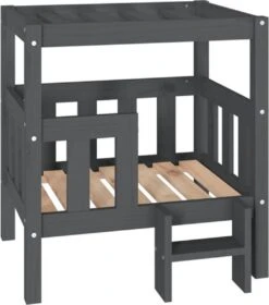 VidaXL Hondenmand 65.5x43x70 Cm Massief Grenenhout Grijs