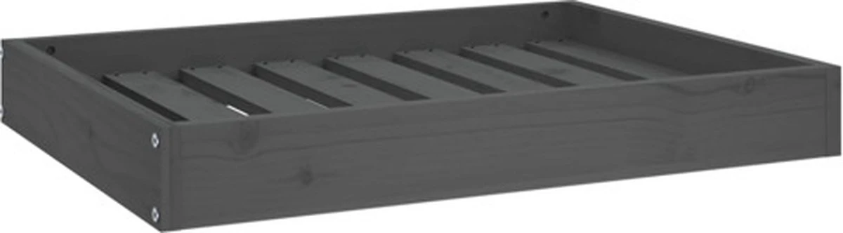 VidaXL Hondenmand 71.5x54x9 Cm Massief Grenenhout Grijs