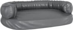 VidaXL Hondenmand Met Ergonomisch Schuim 88×65 Cm Kunstleer Grijs